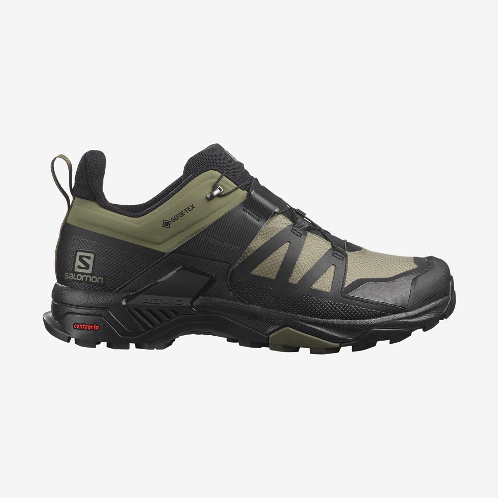 Salomon Israel X ULTRA 4 WIDE GORE-TEX - Mens Hiking Shoes - Green (BRYQ-52914)